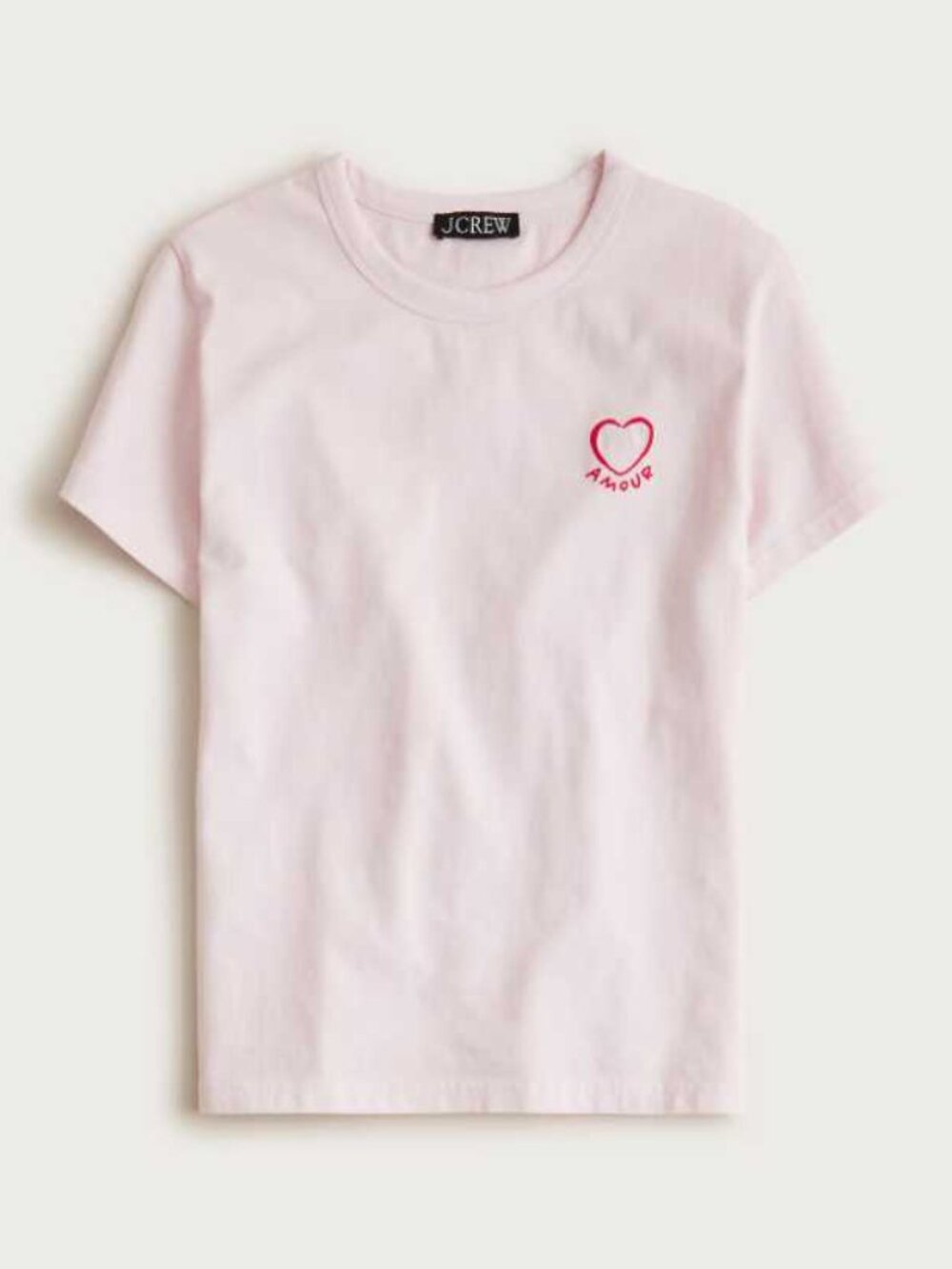 New S J.Crew Amour love boyfriend jersey classic fit t-shirt w heart embroidery